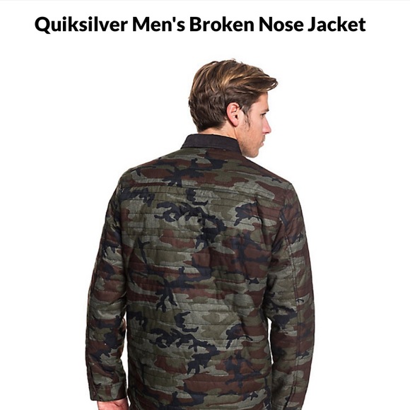 🌲 Quiksilver Broken Nose Jacket - Crucial Camo NWT 🌿 - Picture 3 of 7